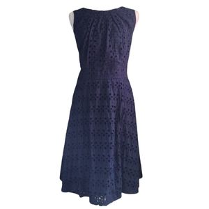 Navy Blue Eyelet Midi Dress, Dress Barn, Size 18